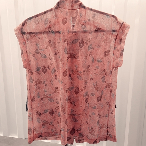 Vintage 70s Sheer Top Blouse NIKKI Leaves - Picture 3 of 3